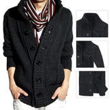 Joior Chic Knitted Cardigan Ribbed Cuff Long Sleeve Comfy Thickened Warm Men Cardigan Sweater