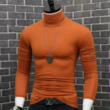 Joior Luxury Men's Casual Turtleneck T-Shirts Autumn and Winter Tops Slim Collar Full Sleeve Innerwear Undershirt Golf Wear Men Tee