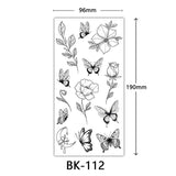 Joior Black Flower Tattoo Sketch Tattoo Sticker  Rose Blossom Tattoo Temporary Waterproof