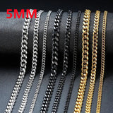 Joior Fashion New Figaro Chain Necklace For Men Punk Silver Color Stainless Steel Long Necklace Men Hip Hop Jewelry Gift