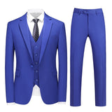 Joior M-6XL Double Vent Mens Suit ( Blazer+Vest+Pants) Solid Color Formal Office Business Suit Three-piece Groom's Wedding Dress Party