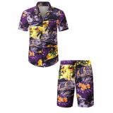 Joior 1 set Summer Hawaii Trend Print Sets Men Hawaii Shorts Shirt Clothing Set Casual Palm Tree Floral Shirt Beach Short Sleeve Suit