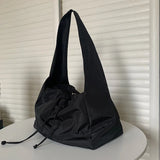 Joior Casual Nylon Shoulder Bag Female Large Capacity Crossbody Bag Black Solid Color Tote Bag Travel Portable Handbag Cool Hobo Bag