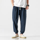 Joior Large Size Chinese Style Linen Casual Harlan Loose Trousers Cotton Linen Pants Ice Silk