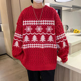 Joior Christmas Knitted Sweater for Men Sweaters Korean Clothes Men's Products Round Collar Autumn Knit Winter Male New