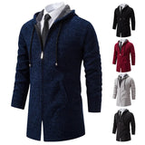 Joior Autumn Winter Men's Fashion Overcoat Sweater Cardigan New Velvet Padded Casual Jacket Male Hoodies Korean Jumper Zip Trench Coat