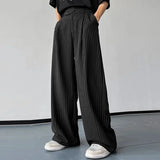 Korean Style New Men Pantalons Fashion High Waist Stripe Long Pants Casual Comfortable Male Straight Trousers S-5XL