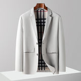 Joior High-quality Thousand-bird Check Double-sided Woolen Coat for Men Korean Casual Suit Collar Short Casual Woolen Coat  Blazers