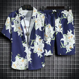 Joior Beach Clothes For Men 2 Piece Set Quick Dry Hawaiian Shirt and Shorts Set Men Fashion Clothing Printing Casual Outfits Summer