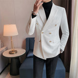 Joior Autumn British Style Slim Fit Double Breasted Blazer Men  New Business Casual Suit Coats Male Office Wedding Groom Tuxedo