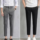 Joior Popular Men Trousers Breathable Men Suit Pants Soft Fabric Gentle Mid Waist Ankle Length Business Pants