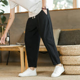 Joior Summer Men's Trousers Cotton Linen Fashion Casual Pants Solid Color Breathable Loose Shorts Straight Pants Streetwear M-5XL