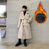 Joior Fashion Casual Overcoat Men's Autumn Winter Cotton Warm Windbreaker Long Handsome Student Loose Coat Top Trench Men Clothes