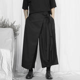 Joior Spring/Summer Casual Wide Leg Pants for Men's Dark Knight Pants Original Four Seasons  Asymmetric Loose Crop Nine Pants