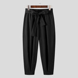 Joior Men's Baggy Pants Casual Streetwear Belt High Quality Pure Color Joggers Fashion Harem Pants S-3XL