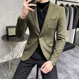 Joior Deerskin Leather Jacket Blazer Men Casual Slim Fit Blazer Hombre Suit Leather Jacket Men Terno Masculino Men Clothing 6 Color