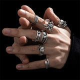 Joior Gothic Skeleton Unisex Ring Set Punk Grunge Butterfly Frog Woman Man Jewelry Hip Hop Party Street Ring Accessories New Gift