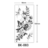 Joior Black Flower Tattoo Sketch Tattoo Sticker  Rose Blossom Tattoo Temporary Waterproof