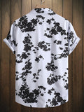 Joior Floral Pattern Shirts for Men Button Up Short Sleeves Turn-down Collar Shirt Summer Streetwear Vacation Tops