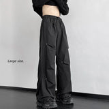 Joior 2024 Spring Straight Casual Pants For Men Wide Leg Solid Color Cargo Pants Elastic Waist Harajuku Men's Pants