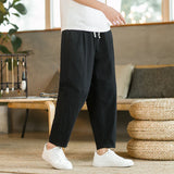 Joior Summer Men's Trousers Cotton Linen Fashion Casual Pants Solid Color Breathable Loose Shorts Straight Pants Streetwear M-5XL