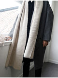 Joior Autumn Winter Loose Casual Grey Black Soft Warm Woolen Cocoon Coat Men Lapel Double Breasted Korean Fashion