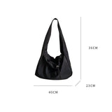 Joior Casual Nylon Shoulder Bag Female Large Capacity Crossbody Bag Black Solid Color Tote Bag Travel Portable Handbag Cool Hobo Bag