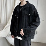 Joior Black Denim Short Jacket Men Jeans Jacket Coats Casual Windbreaker Pockets Overalls Bomber Streetwear Man Clothing Outwear