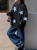 Joior Fashion Y2k Mens Jacket Coat Harajuku Star Patch Zipper Oversized Hoodies Streetwear Hip Hop Gothic Loose Pocket Man Sweatshirts