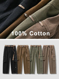 Joior Autumn New Cargo Pants Men Multi-Pockets Cotton Casual Wide Pants Male Workwear Loose Straight Trousers Big Size 7XL 8XL