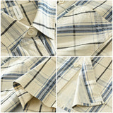 Joior Fashion Plaid Short Sleeve Shirts for Men 2024 Summer New Plus Size Casual Loose Cotton Shirts