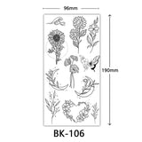 Joior Black Flower Tattoo Sketch Tattoo Sticker  Rose Blossom Tattoo Temporary Waterproof