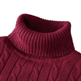 Joior turtleneck outfit men Men's High Neck Sweater Solid Color Pullover Knitted Warm Casual Turtleneck  Mens  Knitted Sweater