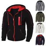 Joior Men's Full Zip Hoodie Jacket Hooded Plain Pocket Sports Outdoor Daily Sports Hot Stamping Designer Basic Casual Sweatshirts