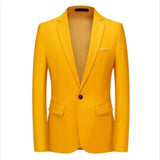 Joior Mens Stylish Colorful Slim Fit Casual Blazer Jacket Green Purple Black Yellow Wedding Prom Formal Suit Coats For Men