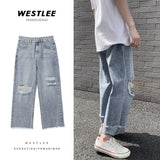 Joior Spring and Summer New Men's Torn Jeans Street Hip-hop Loose Wide Leg Pants Thin Fur Pants Brand Men's Clothing Ripped