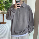 Joior Fashion Polo Neck Sweatshirt Cotton Hoodies Autumn And Winter High Street Loose Hip hop Men and Women Solid Color Clothing