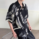 Joior Summer Short Sleeved Shirt Men Fashion Printed Casual Shirt Men Streetwear Korean Loose Ice Silk Shirt Mens Hawaiian Shirts