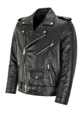 Joior Men PU Leather Jacket Motorcycle Fashion Slim Fit Leather Coat