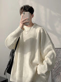 Joior Autumn Crew Neck Solid Color Pullover Sweaters For Men Casual Y2K Knitted Sweater High Street Fashion Jumpers Hombre