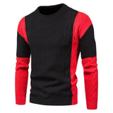 Joior Autumn New Fashion Foreign Trade Men's Knitted Round Neck Contrast Color Sweater Underlay