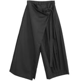 Joior Spring/Summer Casual Wide Leg Pants for Men's Dark Knight Pants Original Four Seasons  Asymmetric Loose Crop Nine Pants