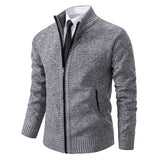 Joior Autumn And Winter New Jersey Men's Casual Sports Coat Solid Color Stand Collar Wweater Grab Fleece Warm Zipper Cardigan