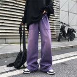 Joior Purple Jeans for Men Spring and Autumn Straight Loose Trousers Oversize Casual Wide Leg Pants High Street Fashion Male Clothing