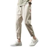 Joior Summer Men's Casual Pants Cotton Linen Trousers  Breathable Loose Shorts Straight Pants Streetwear