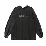 Joior Oversize Gothic Witch Print Retro Unisex Thin Sweatshirts T Shirts Women Men Hoodies Y2k Grunge Clothes Cotton Streetwear Tops