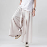 Joior Harajuku Linen Cotton Linen Pants Man Japanese Kimono Pants Male Streetwear Summer Retro Wide-Leg Trousers