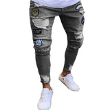 Joior Man Pants Retro Washing Zipper Stretch Jeans Casual Slim Fit Trousers Male Plus Size Pencil Pants Denim Skinny Jeans for Men