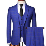 Joior ( Blazer + Vest + Pants ) High-end Brand Fashion Plaid Men's Formal Business Suit 3pec Groom Wedding Dress Tuxedo Casual Suit