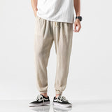 Joior Large Size Chinese Style Linen Casual Harlan Loose Trousers Cotton Linen Pants Ice Silk